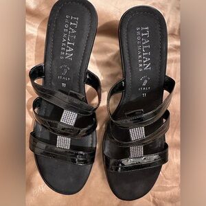 NWT Black Patent Sandals 11M